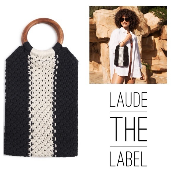 New With Tags Black and White Macrame Boho Curateur X Laude the Label Mini Bag - Picture 2 of 10